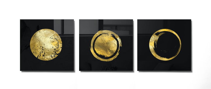 Wallity Set de 3 Cuadros Decorativos de Vidrio Templado Multicolor 40 x 40 cm